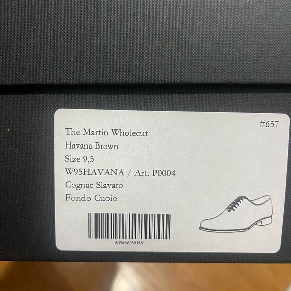 Paul Evans Havana Brown Vero Cuoio Tan Leather Wholecut Oxford shoes Sz 9.5 - Picture 12 of 14